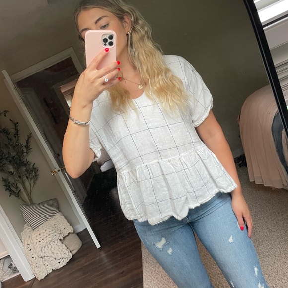 Mango babydoll shirt white/cream - Picture 2 of 4